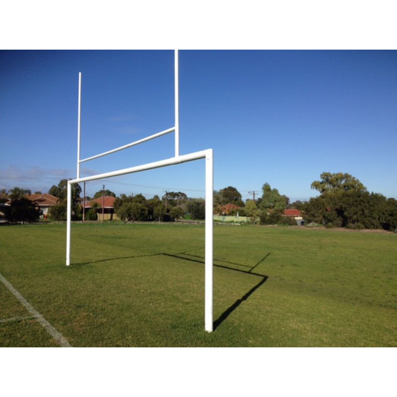 Federation Flags & Flagpoles Rugby Goal PostsFederation Flags & Flagpoles Rugby Goal Posts on pitch back view